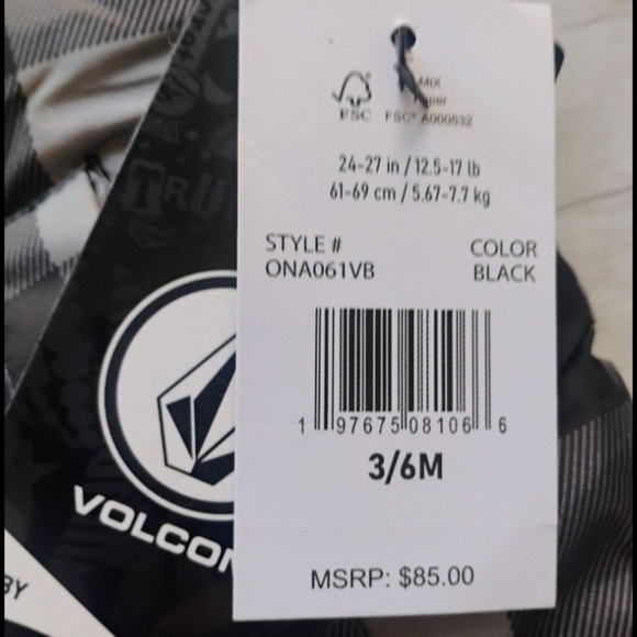 VOLCOM Baby NEW Quilted Puffer Fleece Lined Snowsuit - Picture 11 of 13